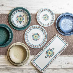 Kirklands Home Madden Melamine Dinner Plates, Set of 6 Blue Hot
