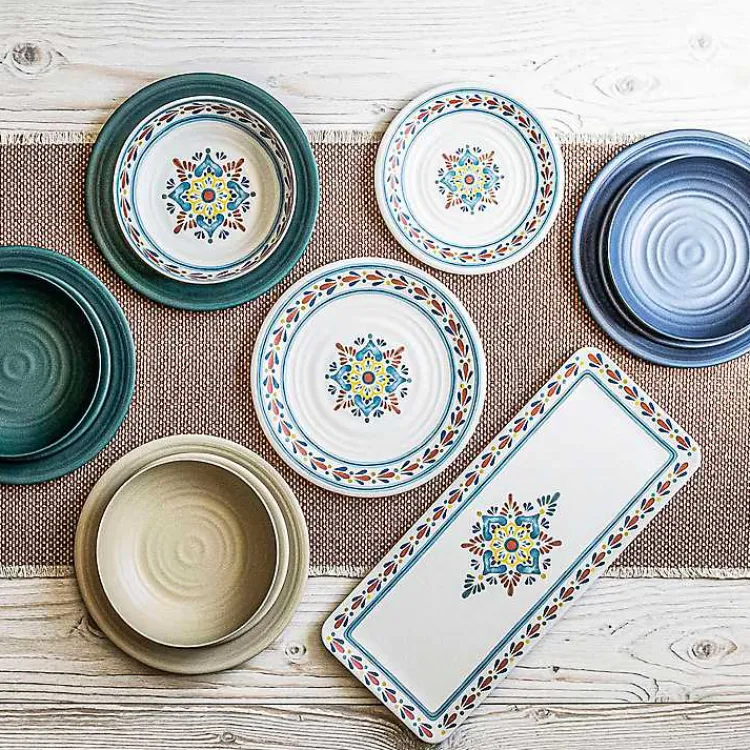 Kirklands Home Madden Melamine Low Bowls, Set of 6 Blue Clearance
