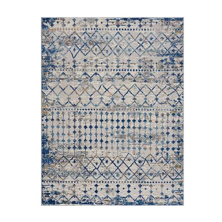 Kirklands Home Moroccan Area Rug, 5x7 Blue Outlet