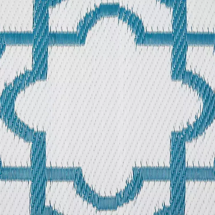 Kirklands Home Blue Moroccan Trellis Outdoor Area Rug, 4x6