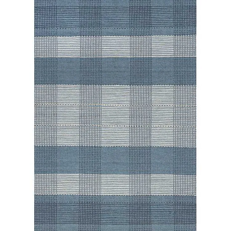 Kirklands Home Plaid Emily Henderson x RugsUSA Rug, 8x10 Blue Clearance