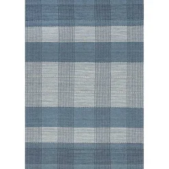 Kirklands Home Plaid Emily Henderson x RugsUSA Area Rug, 4x6 Blue Discount