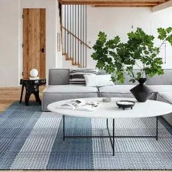 Kirklands Home Plaid Emily Henderson x RugsUSA Area Rug, 3x5 Blue New