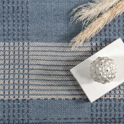 Kirklands Home Plaid Emily Henderson x RugsUSA Area Rug, 3x5 Blue New