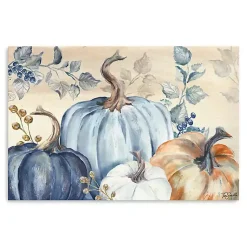 Fall>Kirklands Home Blue Pumpkins Canvas Art Print, 24x16 in.