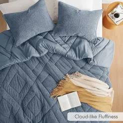 Kirklands Home Quilted Teddy 3-pc. Full/Queen Comforter Set Blue Online