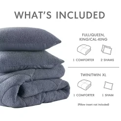 Kirklands Home Quilted Teddy 2-pc. Twin Comforter Set Blue