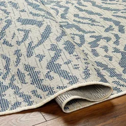 Kirklands Home Blue Ravello Outdoor Rug, 5x7 New