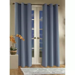 Kirklands Home Room Darkening Curtain Panel Set, 95 in. Blue Clearance
