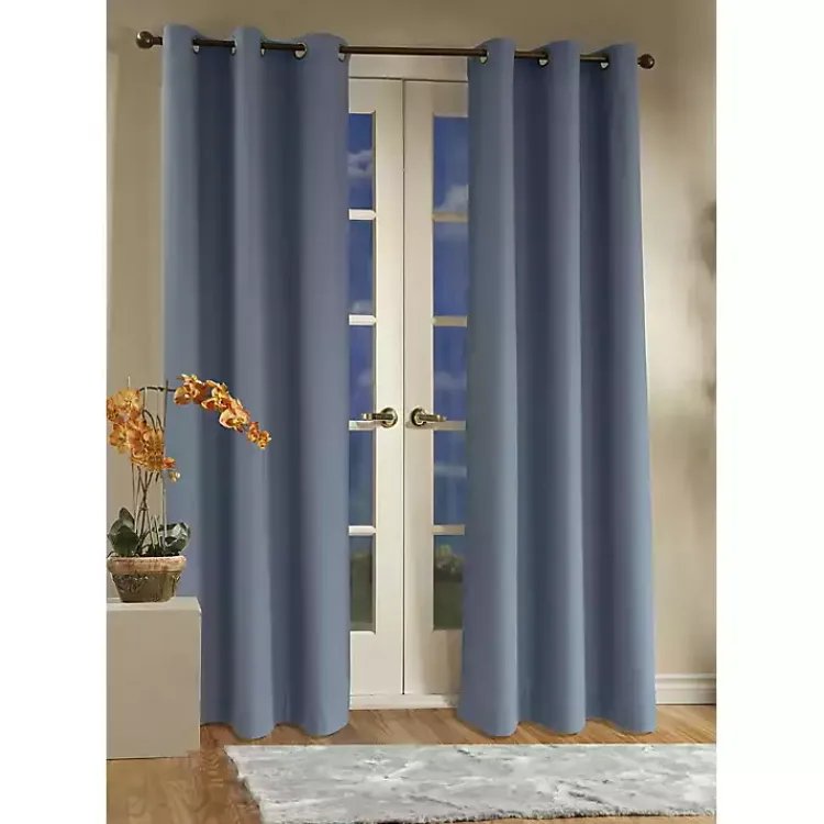 Kirklands Home Room Darkening Curtain Panel Set, 95 in. Blue Clearance
