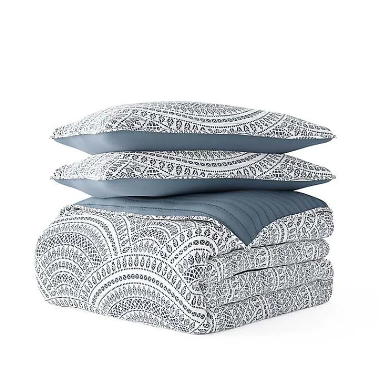 Kirklands Home Blue Scalloped Reversible 2-pc. Twin Quilt Set Clearance