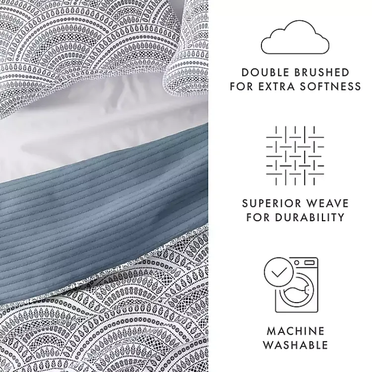 Kirklands Home Blue Scalloped Reversible 2-pc. Twin Quilt Set Clearance