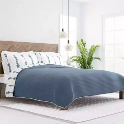 Kirklands Home Blue Shibori Reversible 3-pc. Queen Quilt Set Best