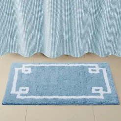 Kirklands Home Simple Trim Cotton Tufted Bath Mat, 40 in. Blue Online
