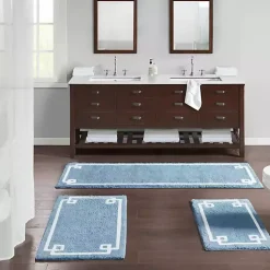 Kirklands Home Simple Trim Cotton Tufted Bath Mat, 72 in. Blue