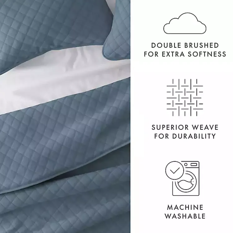 Kirklands Home Stitched Diamond 3-pc. Queen Quilt Set Blue Online
