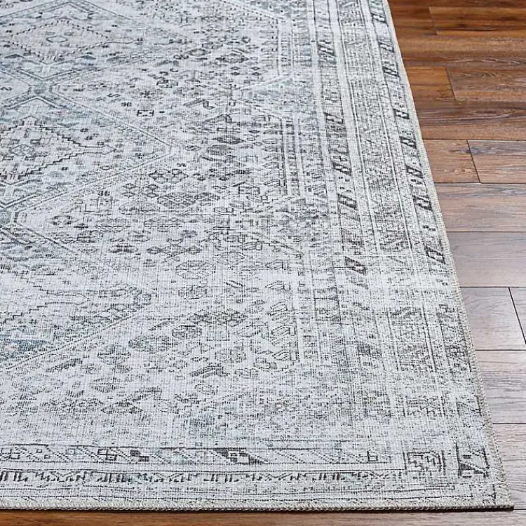 Kirklands Home Traditional Washable Area Rug, 7x10 Blue