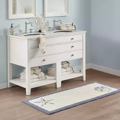 Kirklands Home Blue Tufted Seashell Bath Mat Outlet