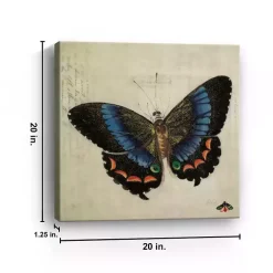 Kirklands Home Blue Vintage Butterfly Canvas Art Print Hot