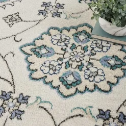 Kirklands Home Blue Vintage Medallion Indoor/Outdoor Runner Clearance