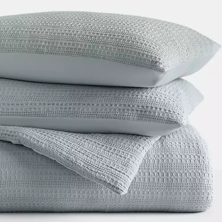 Kirklands Home Waffle Ultra-Soft 3-pc. Twin Comforter Set Blue