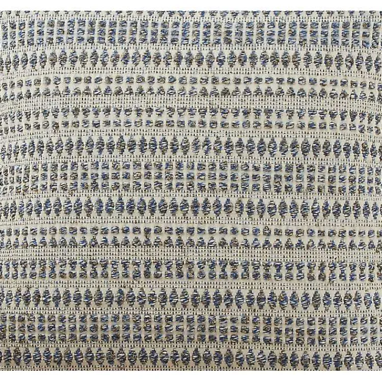 Pillows>Kirklands Home Blue Woven Line Cotton Lumbar Pillow