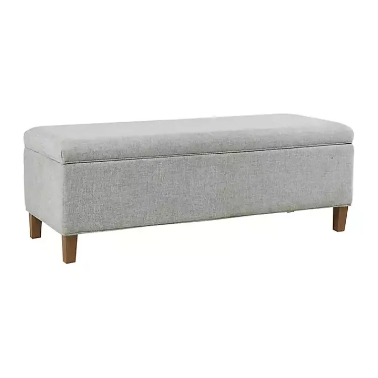 Kirklands Home Blue-Gray Upholstered Soft-Close Storage Bench Online