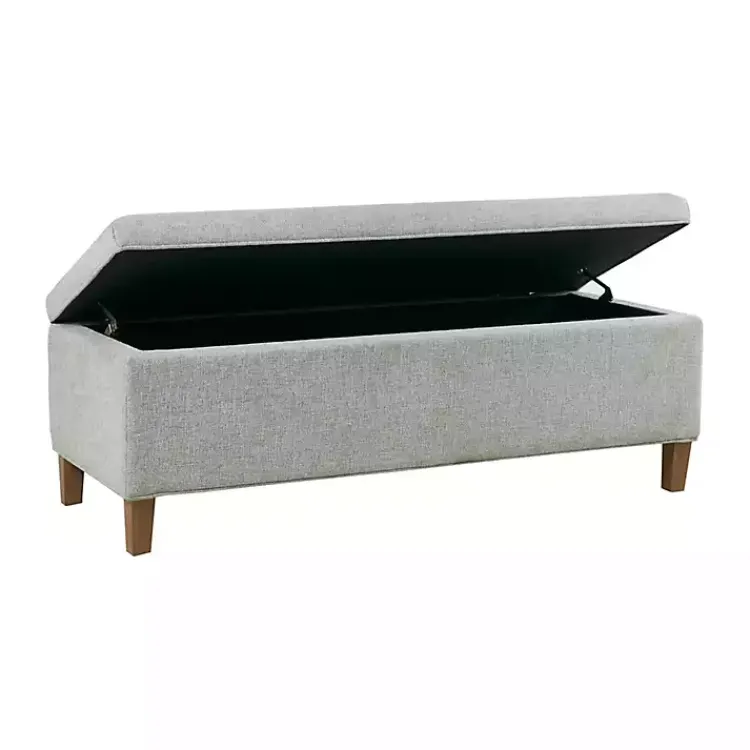 Kirklands Home Blue-Gray Upholstered Soft-Close Storage Bench Online