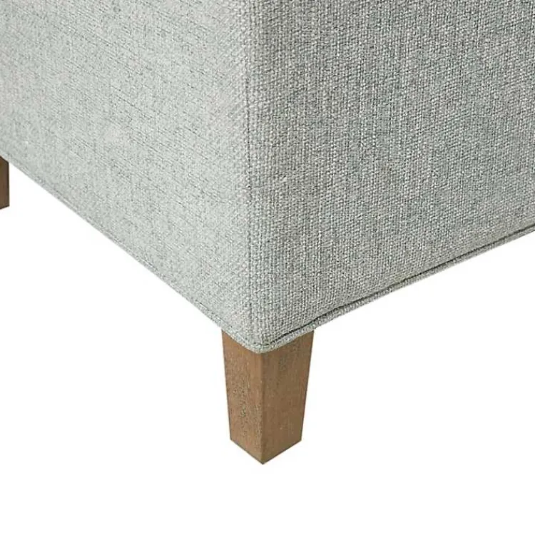 Kirklands Home Blue-Gray Upholstered Soft-Close Storage Bench Online