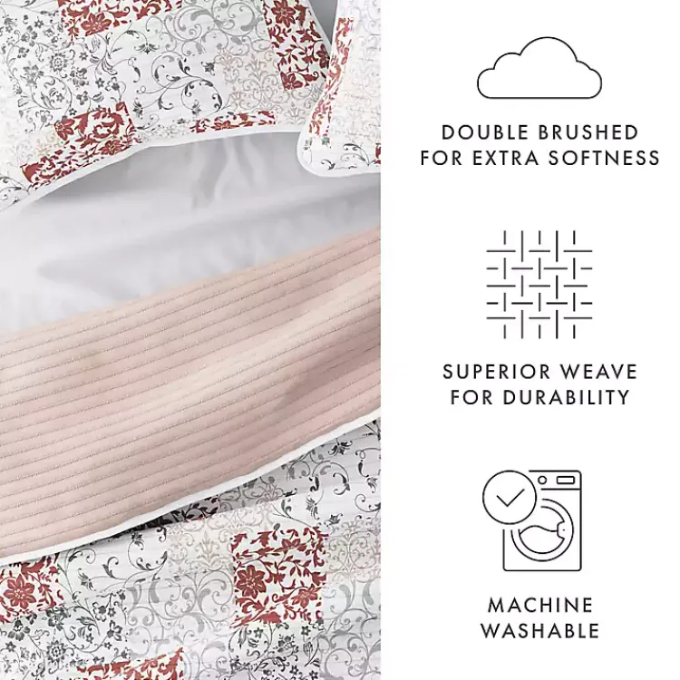 Kirklands Home Blush Patchwork Reversible 3-pc. Queen Quilt Set Discount