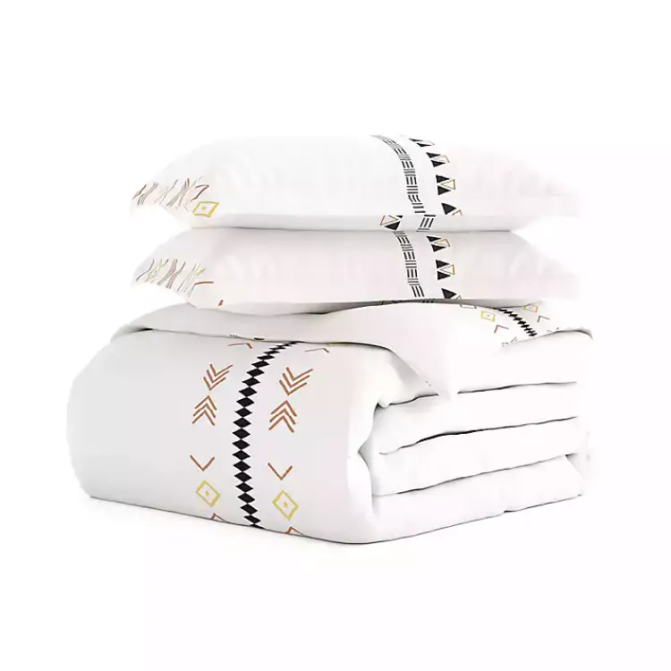 Kirklands Home Bohemian Stripe 3-pc. Queen Duvet Cover Set White