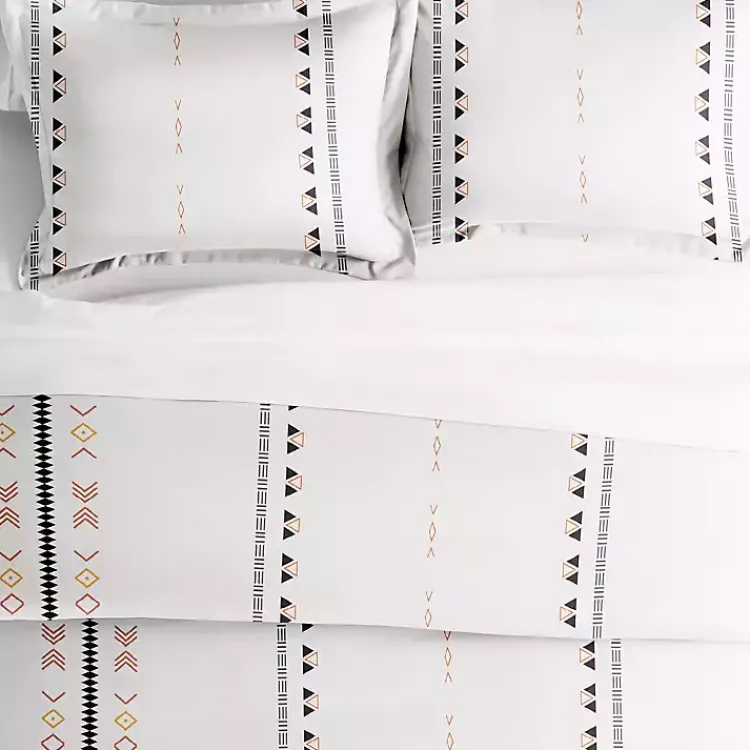 Kirklands Home Bohemian Stripe 3-pc. Queen Duvet Cover Set White