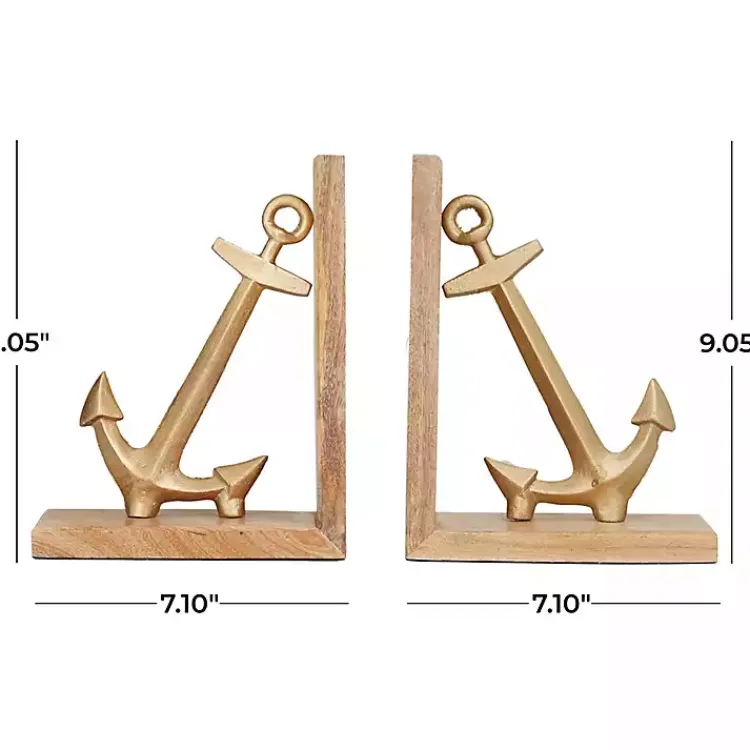 Decorative Accents>Kirklands Home Brass Anchor Bookends, Set of 2
