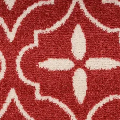 Kirklands Home Brick & Ivory Quatrefoil Indoor/Outdoor Rug, 8x10 New