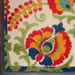Kirklands Home Bright Abstract Floral Outdoor Area Rug, 5x7 Hot