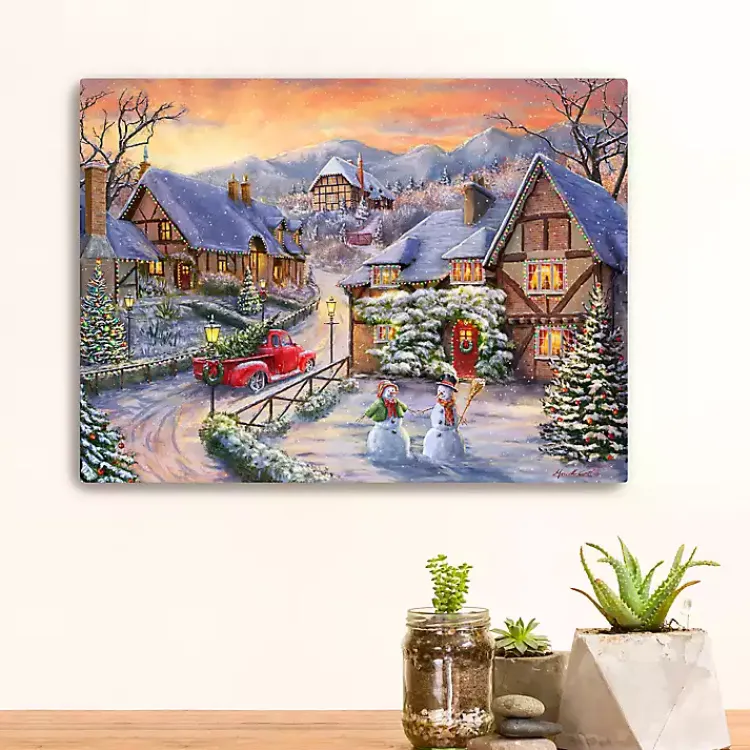 Christmas Art & Wall Decor>Kirklands Home Bringing Home the Tree Canvas Art Print Multi