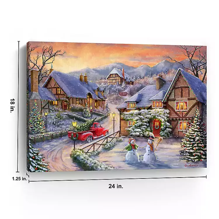 Christmas Art & Wall Decor>Kirklands Home Bringing Home the Tree Canvas Art Print Multi