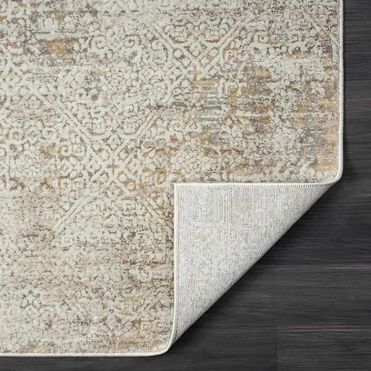 Kirklands Home Brisbane Beige Faded Damask Area Rug, 5x8 Online