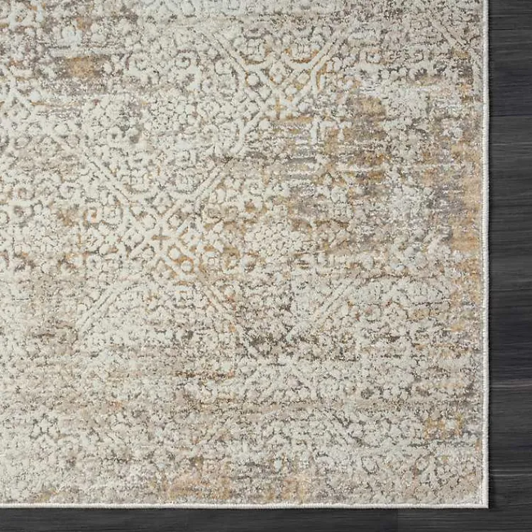 Kirklands Home Brisbane Beige Faded Damask Area Rug, 5x8 Online