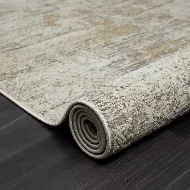 Kirklands Home Brisbane Beige Faded Damask Area Rug, 8x10 New