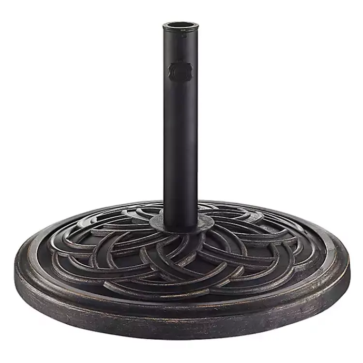 Kirklands Home Bronze Medallion Round Umbrella Base Brown Hot