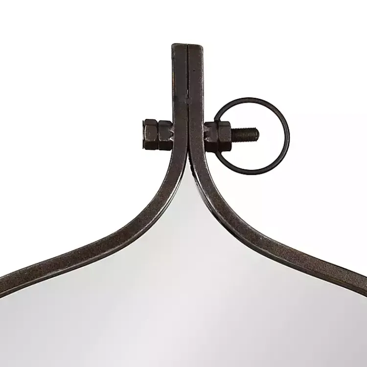 Kirklands Home Bronze Metal Antique Round Wall Mirror Clearance