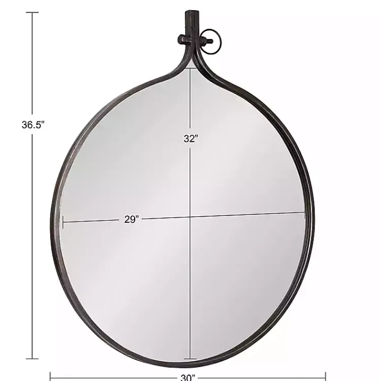 Kirklands Home Bronze Metal Antique Round Wall Mirror Clearance