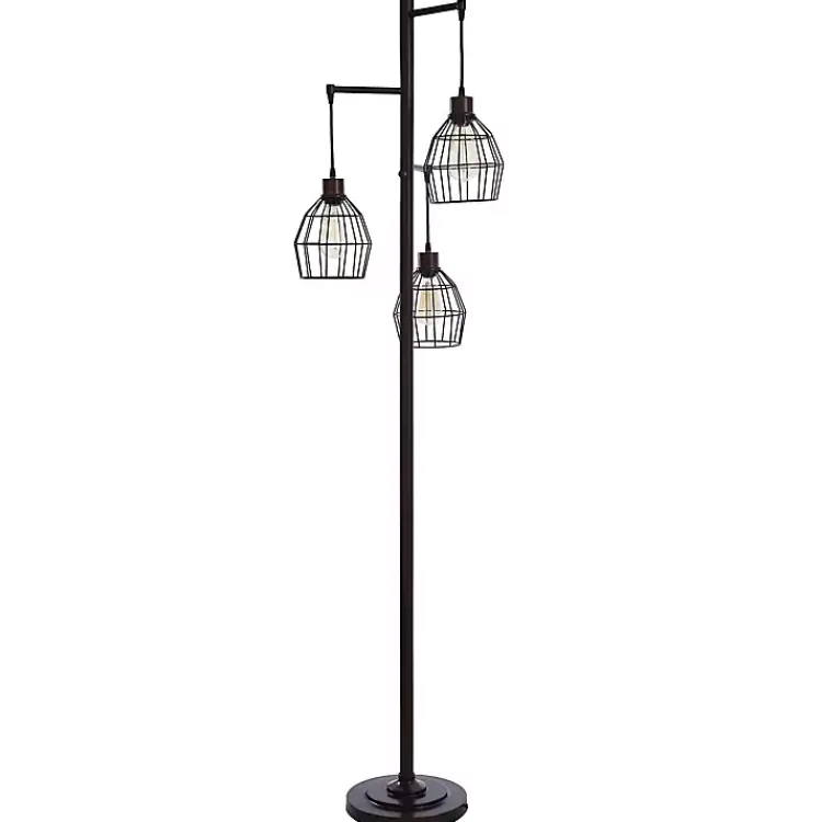 Kirklands Home Bronze Metal 3-Tier Floor Lamp Brown Discount
