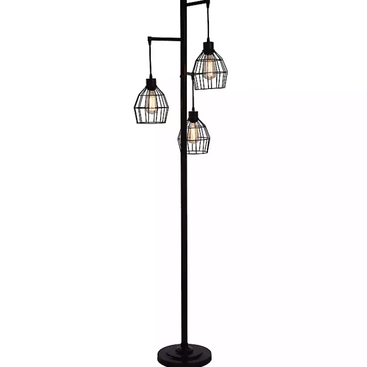 Kirklands Home Bronze Metal 3-Tier Floor Lamp Brown Discount