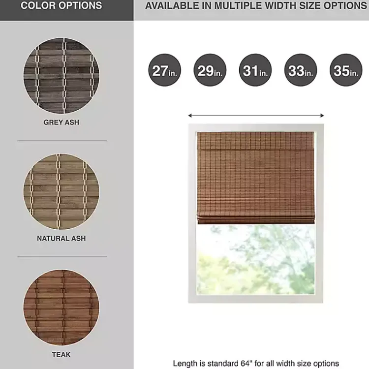 Kirklands Home Bamboo Light Filtering Roman Shade, 33 in. Brown Online