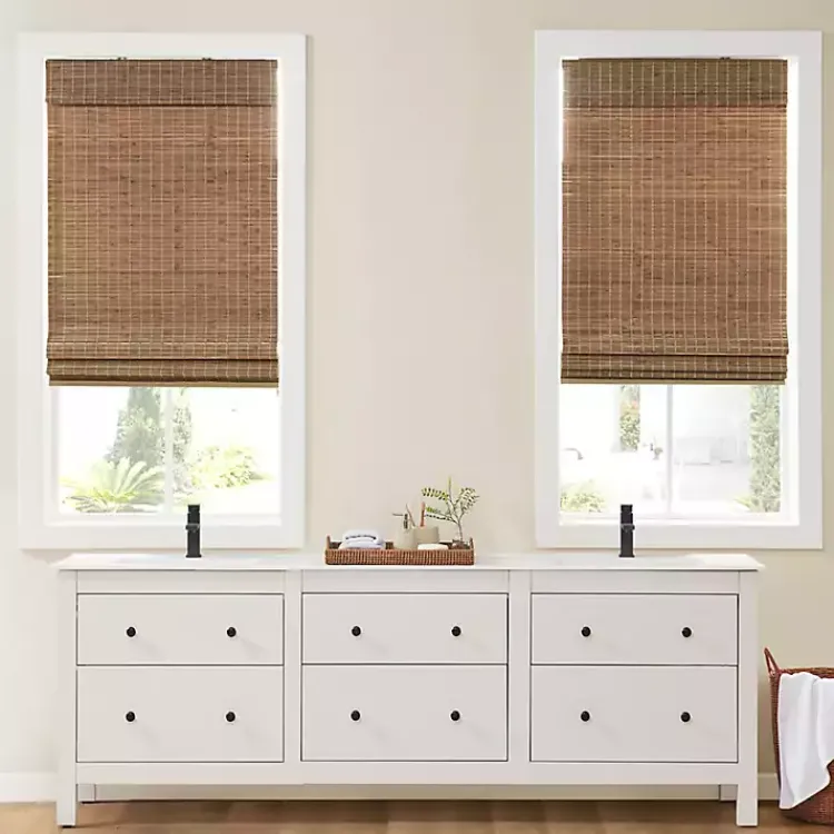 Kirklands Home Bamboo Light Filtering Roman Shade, 35 in. Brown Outlet
