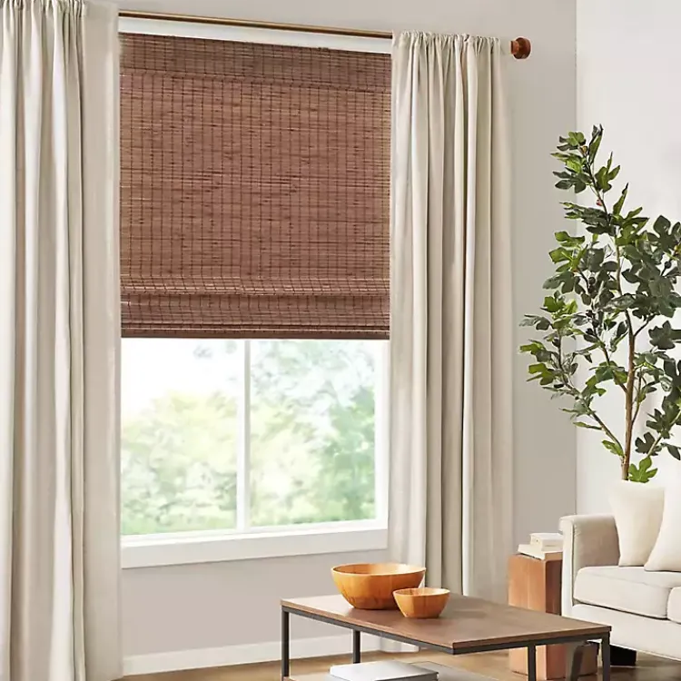 Kirklands Home Bamboo Light Filtering Roman Shade, 35 in. Brown Outlet