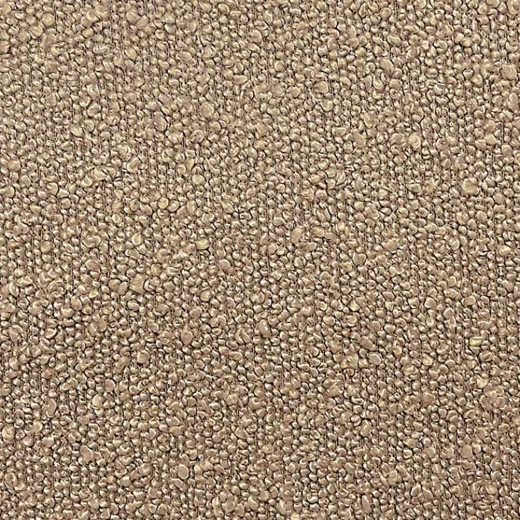 Kirklands Home Boucle Natural Wood Ottoman Brown Hot