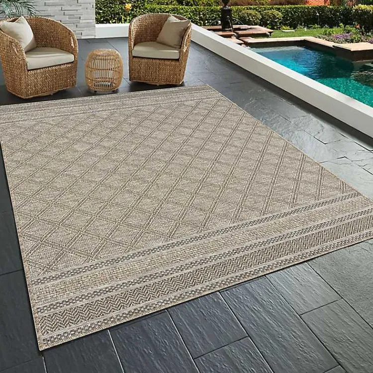 Kirklands Home Diamond Lattice Indoor/Outdoor Rug, 5x7 Brown Best